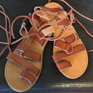 Brown Leather Gladiator Sandals